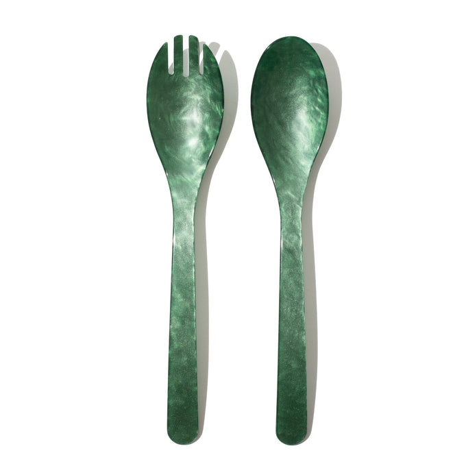 Heim und Soehne Salatbesteck aus Acryglas in Moosgrün