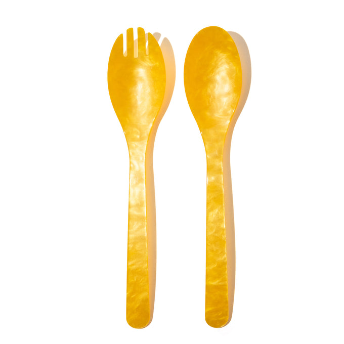 Heim und Soehne Salatbesteck aus Acryglas in Sonnengelb