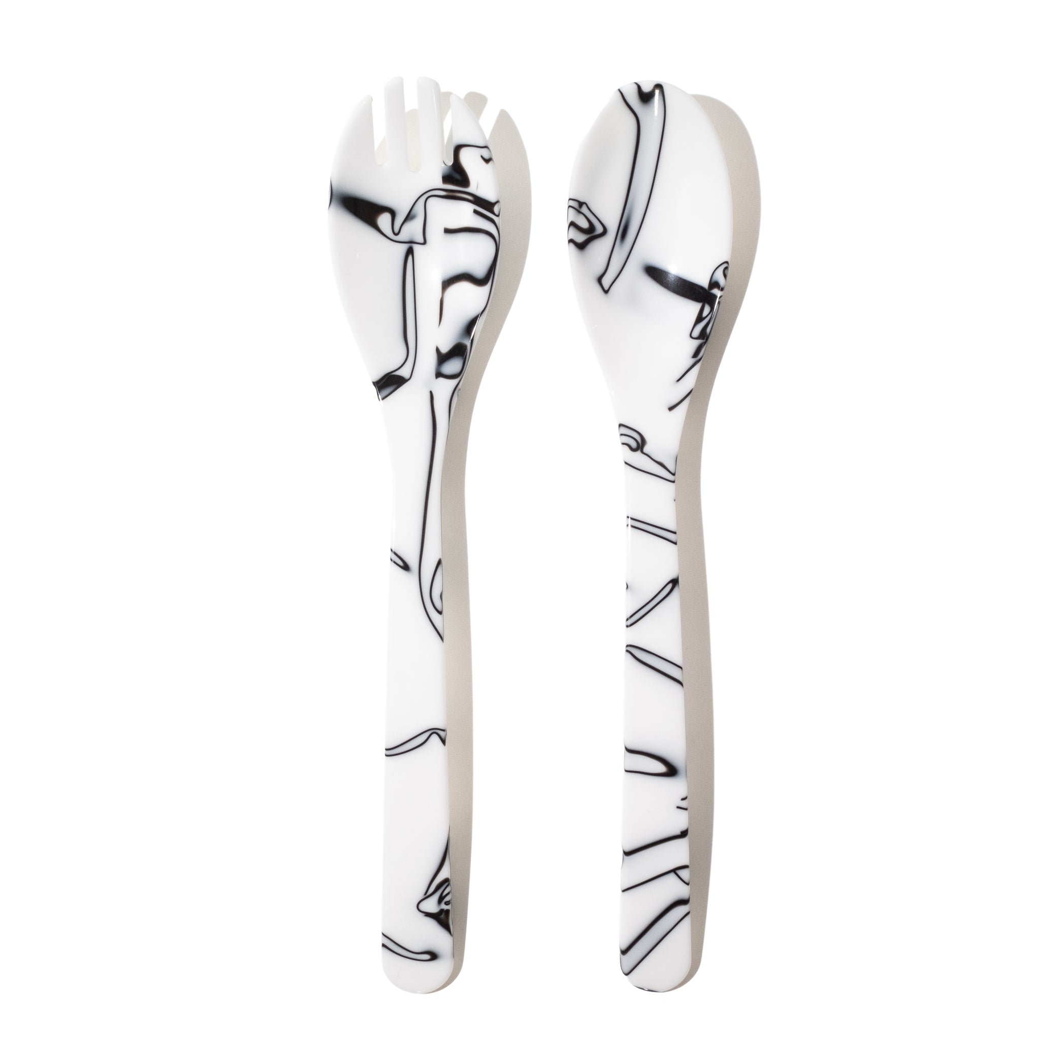 Heim und Soehne Salatbesteck aus Acryglas in Zebra