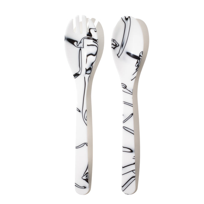 Heim und Soehne Salatbesteck aus Acryglas in Zebra