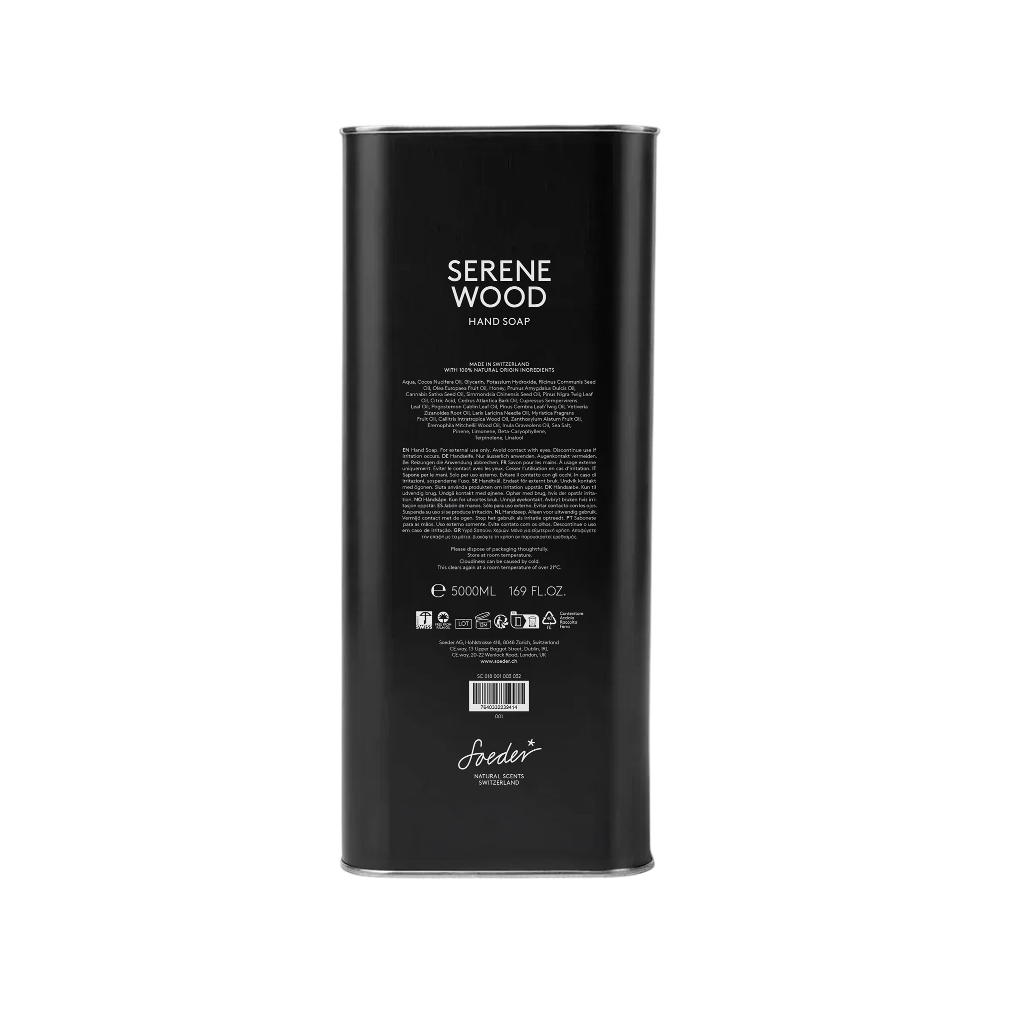 Soeder Hand Soap – Serene Wood - Kanister 5L
