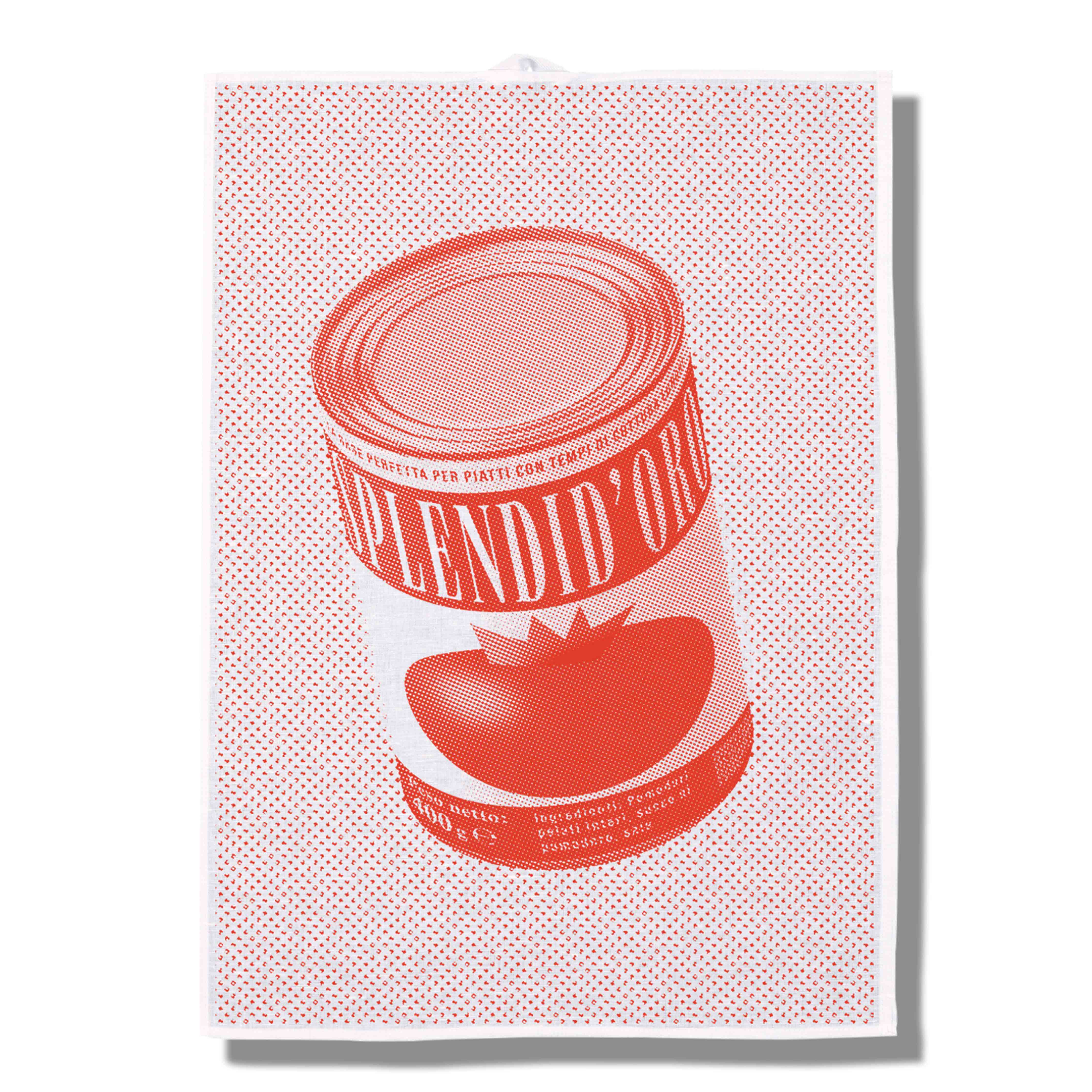 Splendido Geschirrtuch Splendid’oro in tomatenrot aus halbleinen
