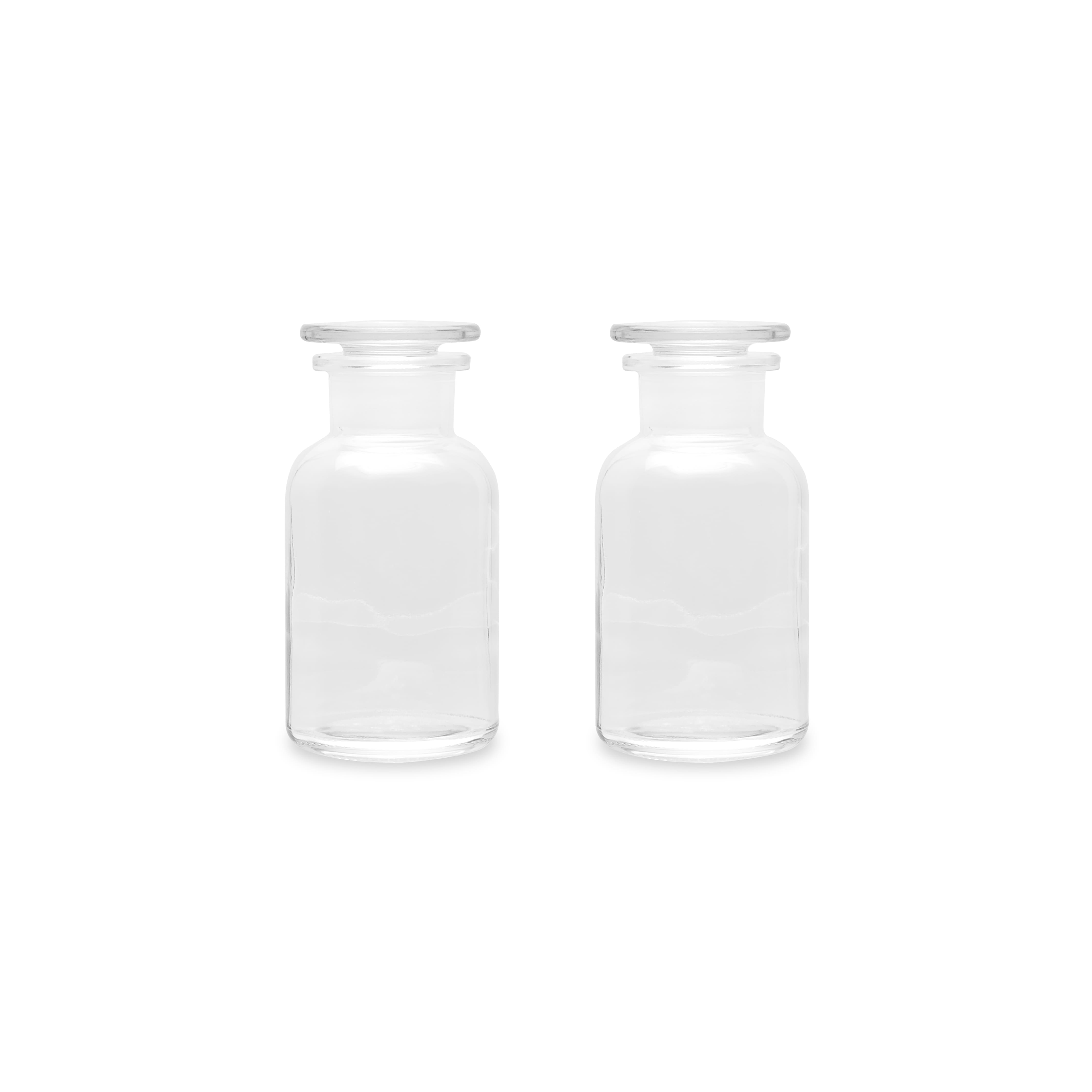 Frontansicht der Apothekerflaschen mit Glasstopfen in der Grösse Klein von Trendglas Jena