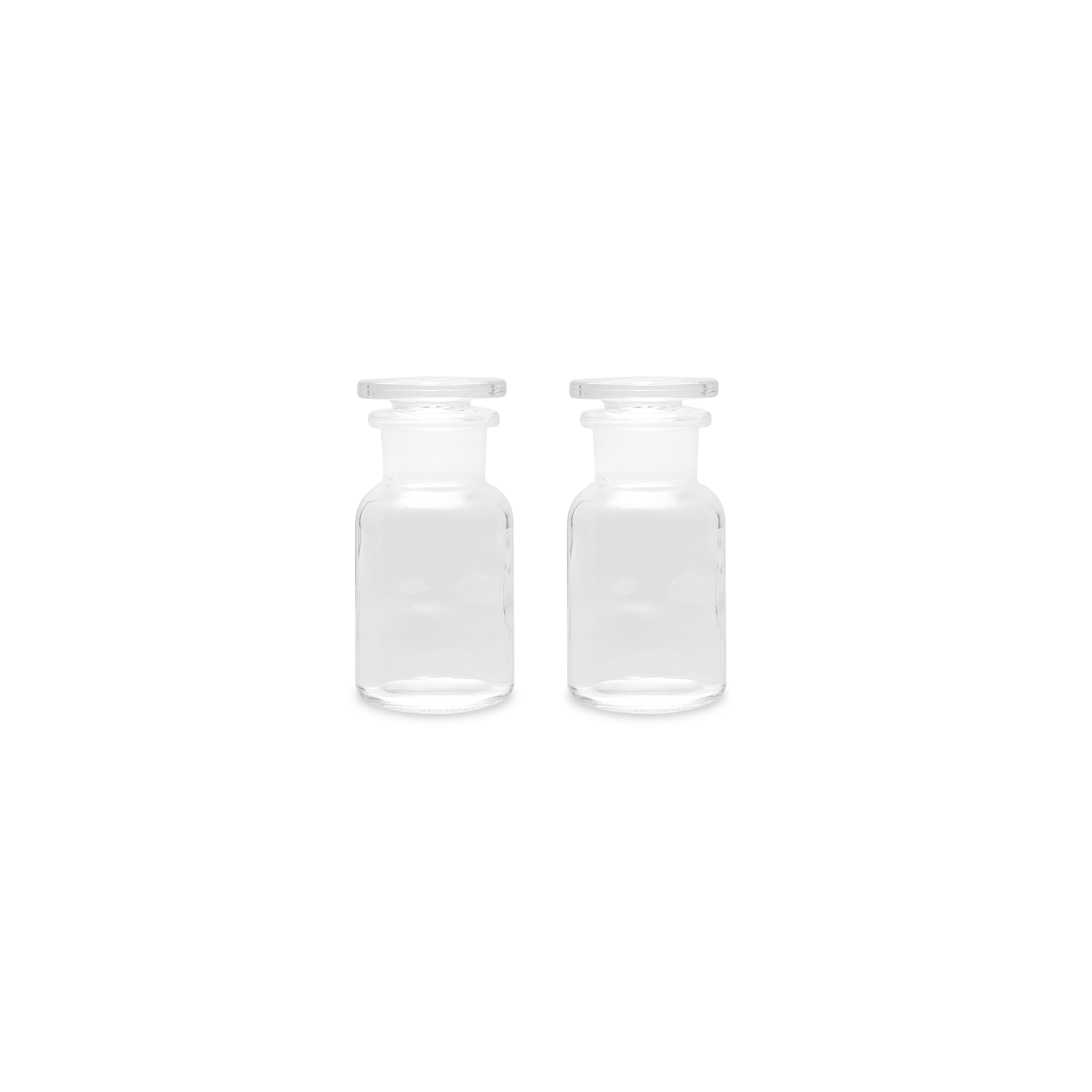 Frontansicht der Apothekerflaschen mit Glasstopfen in der Grösse Mini von Trendglas Jena