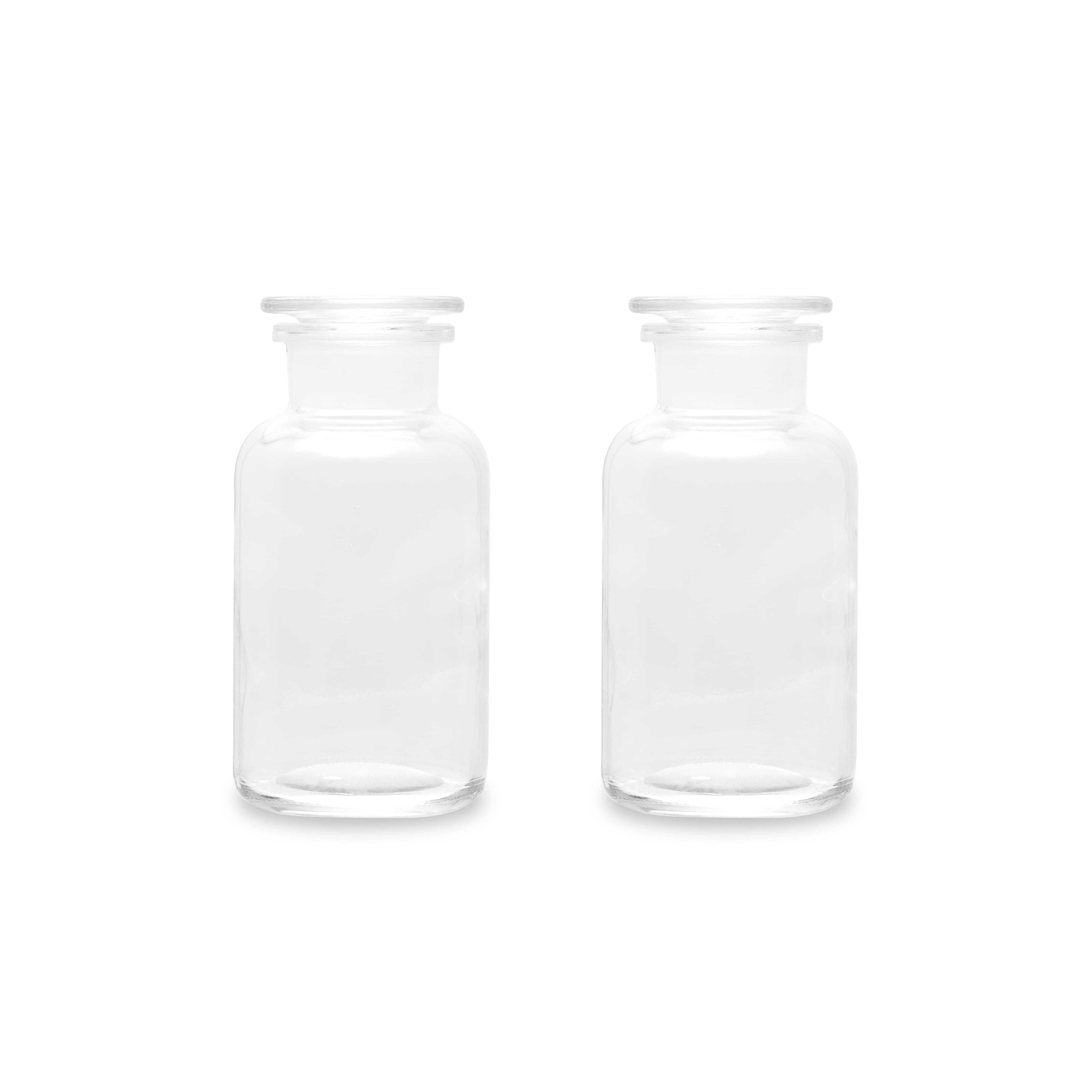 Frontansicht der Apothekerflaschen mit Glasstopfen in der Grösse Mittel von Trendglas Jena