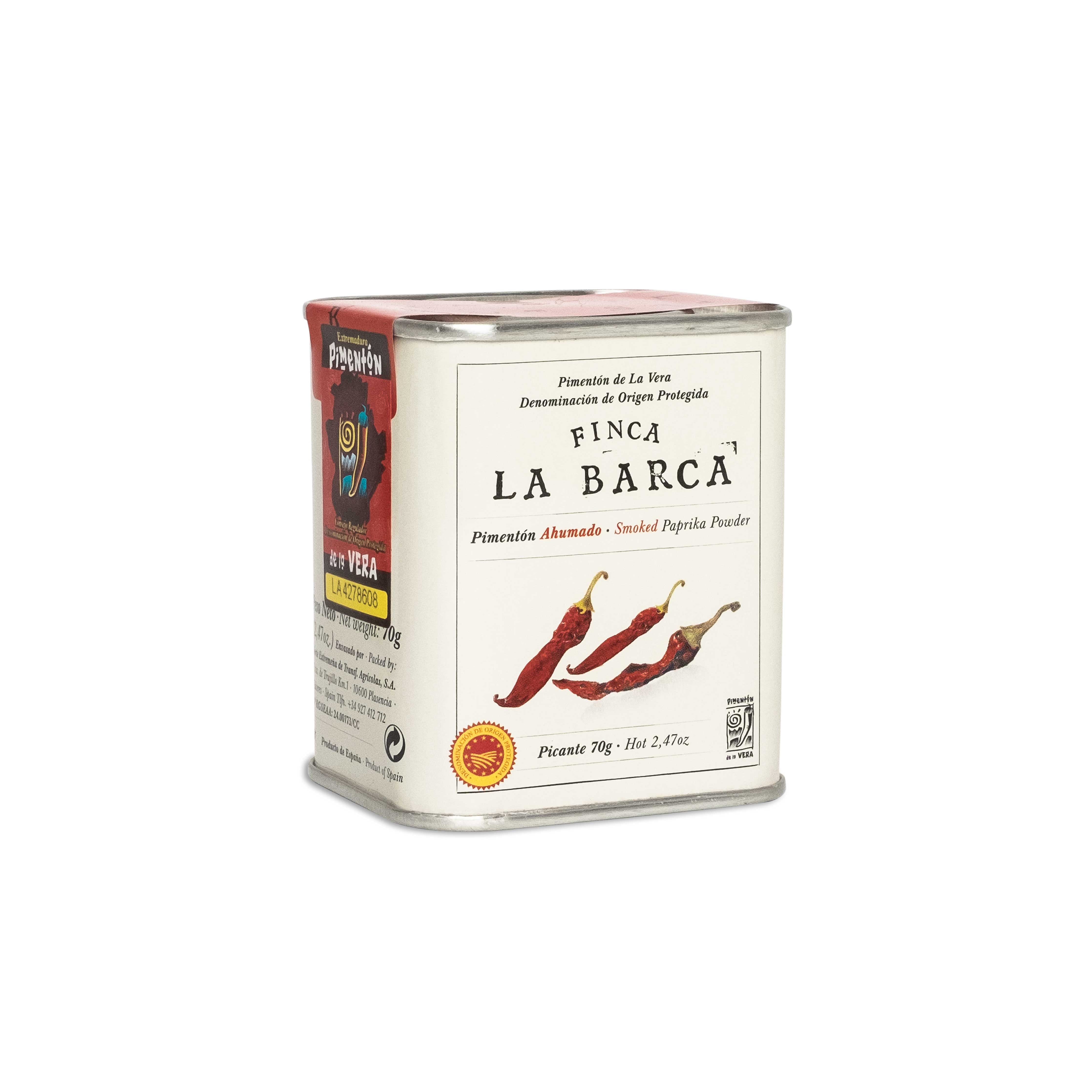 Finca la Barca geräuchertes Paprikapulver scharf in Metalldose zu 70g
