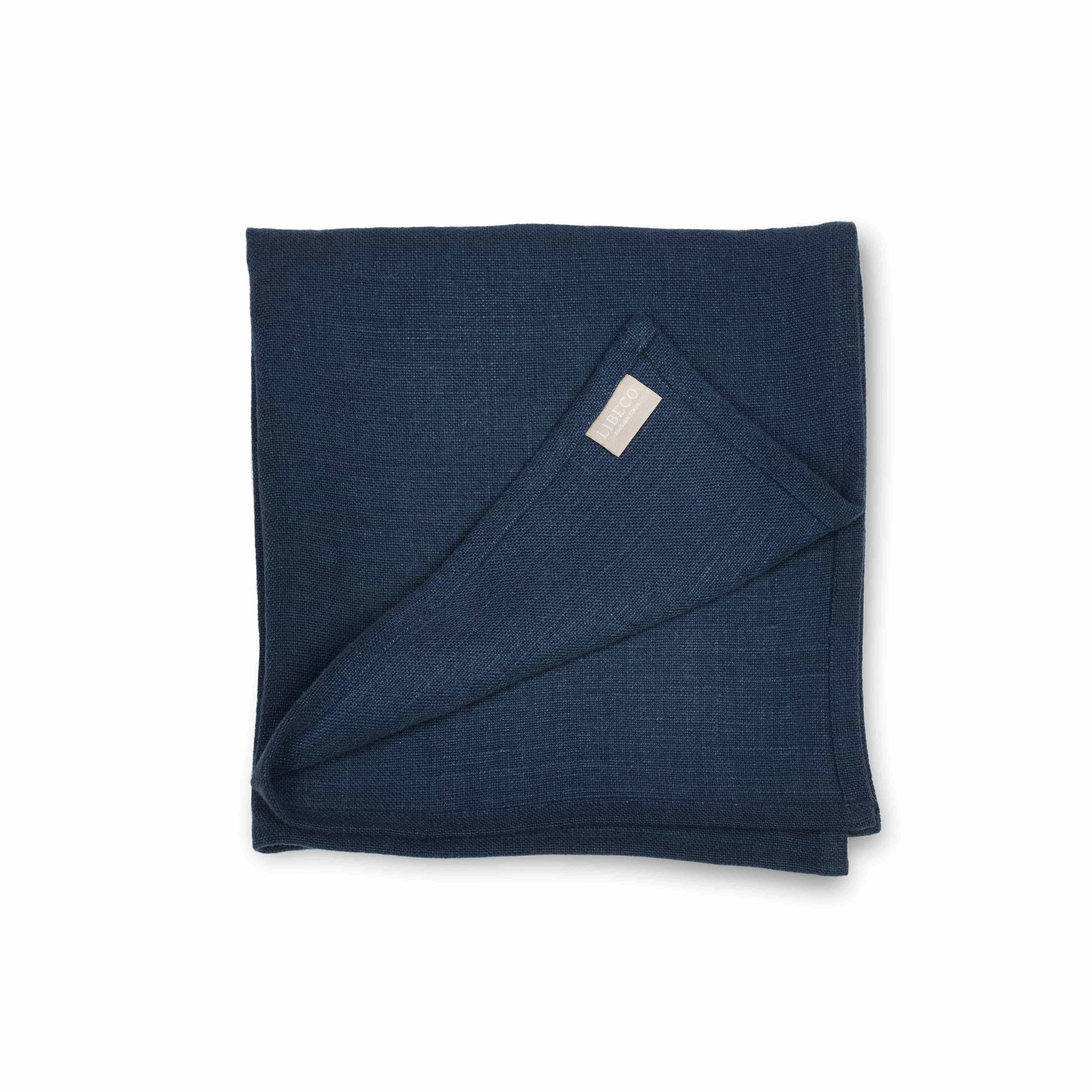 Libeco Leinen Serviette Hudson Navy halb gefaltet