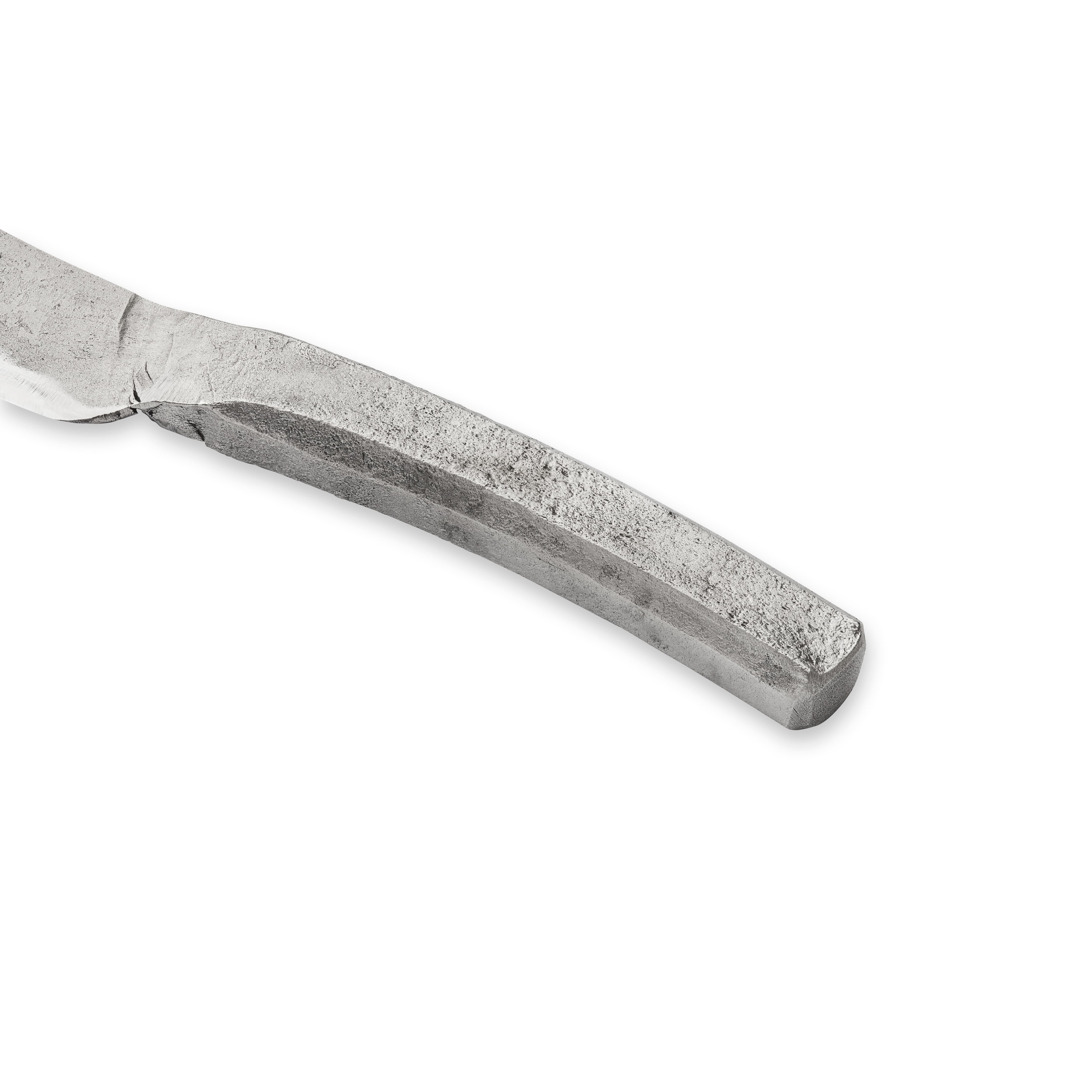 Mood: Detailaufnahme des Griffes des grossen Rüstmessers Ganzstahl von Thomas Lampert