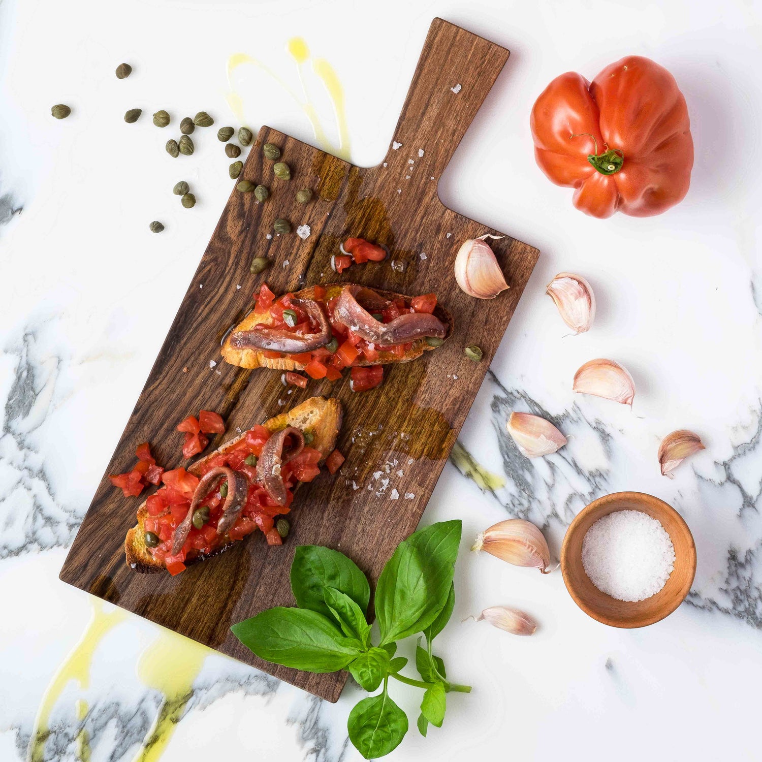Rezeptbild für Bruschette al Pomodoro mit Kapern & Sardellen