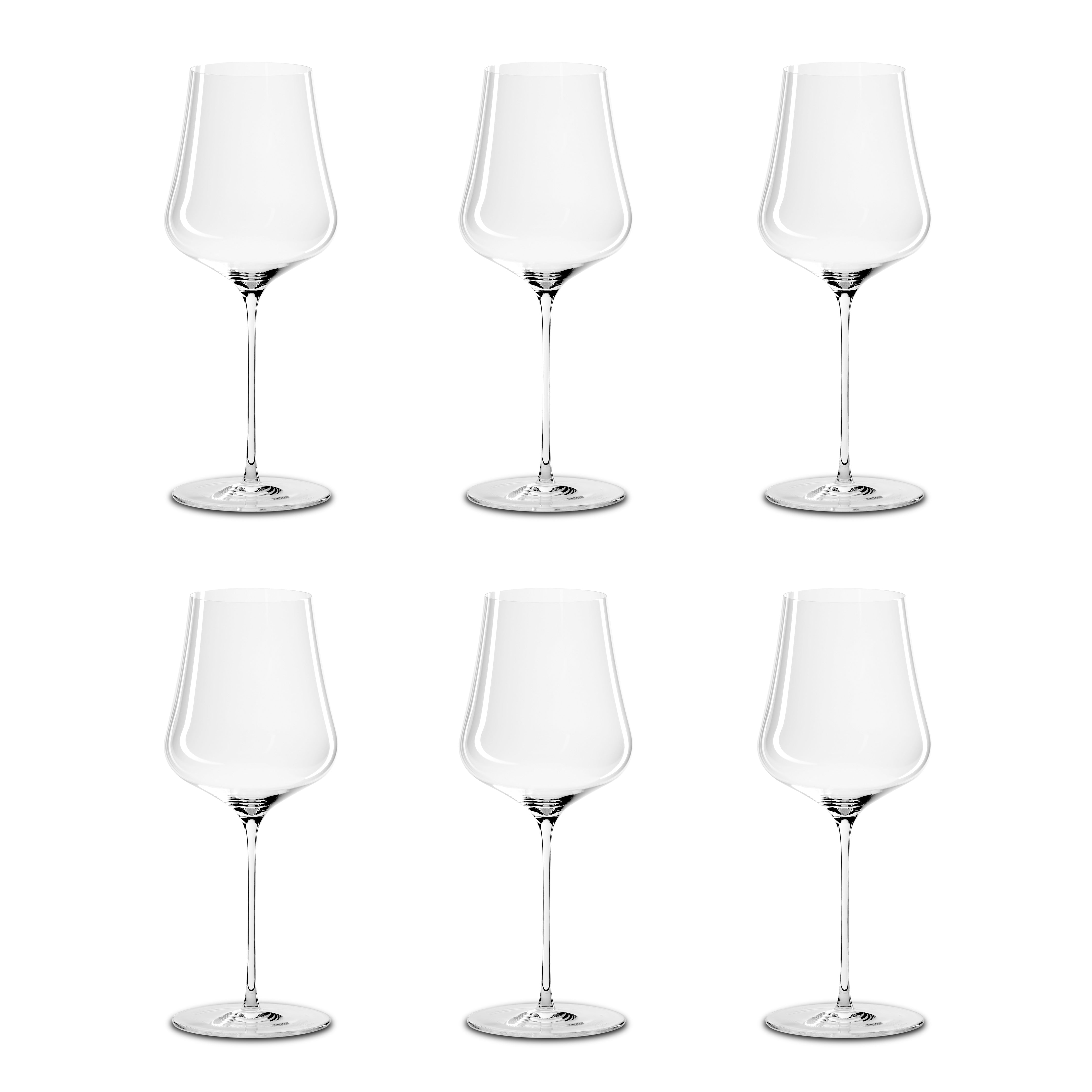 Sechs universale Weingläser des Gabriel Glases mundgeblasen aus der Serie Gold Edition