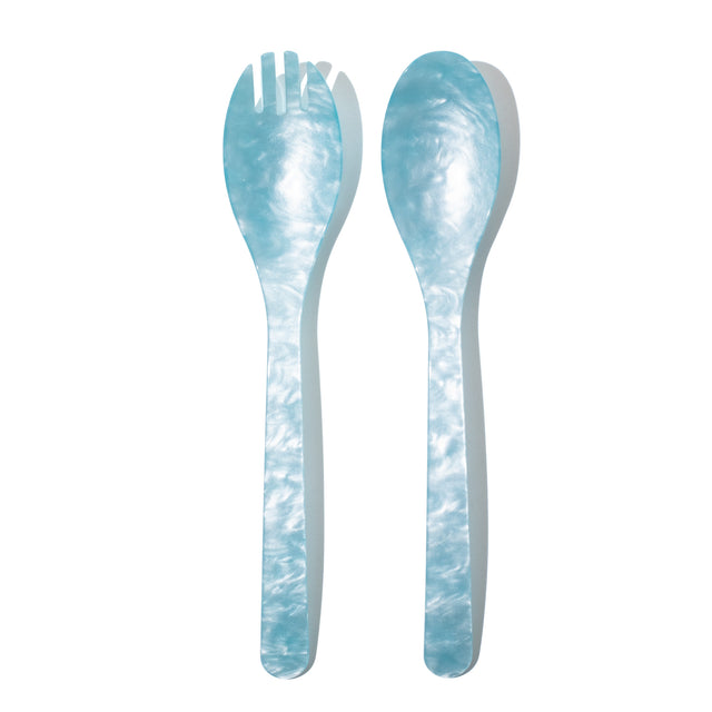Heim und Soehne Salatbesteck aus Acryglas in Aqua