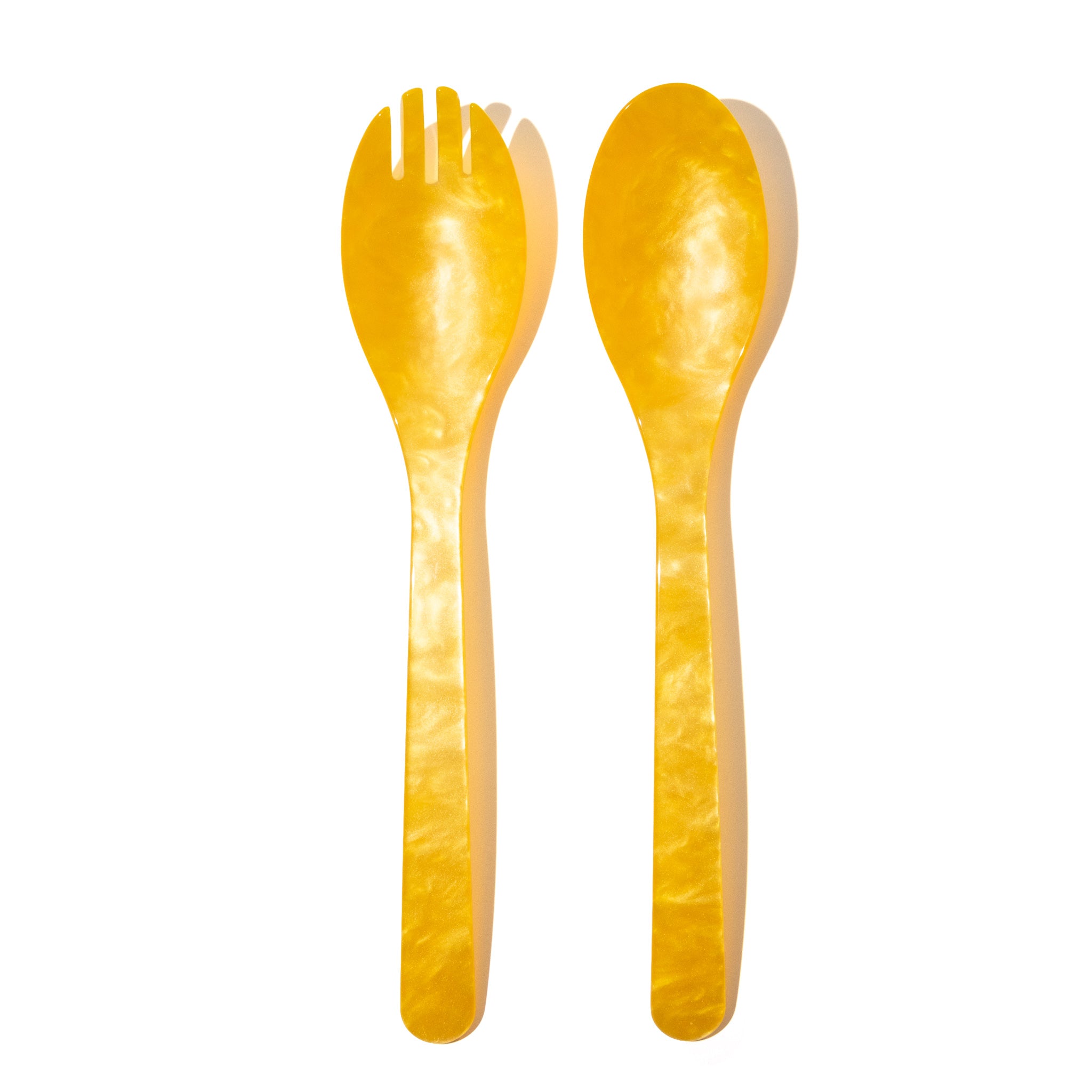 Heim und Soehne Salatbesteck aus Acryglas in Sonnengelb