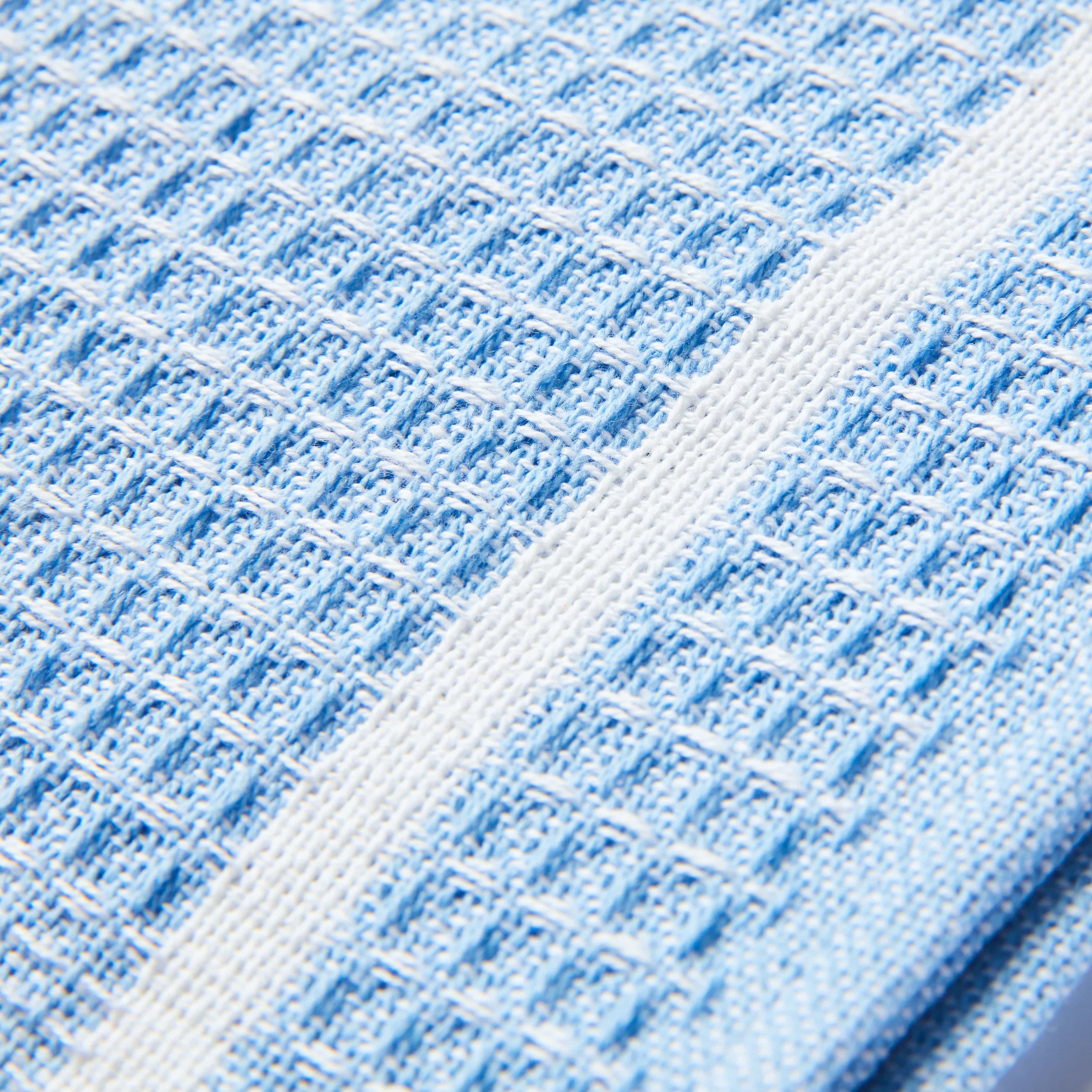 mood: Detailaufnahme der Waffelpiquet Webstruktur des blauen Spüllappen