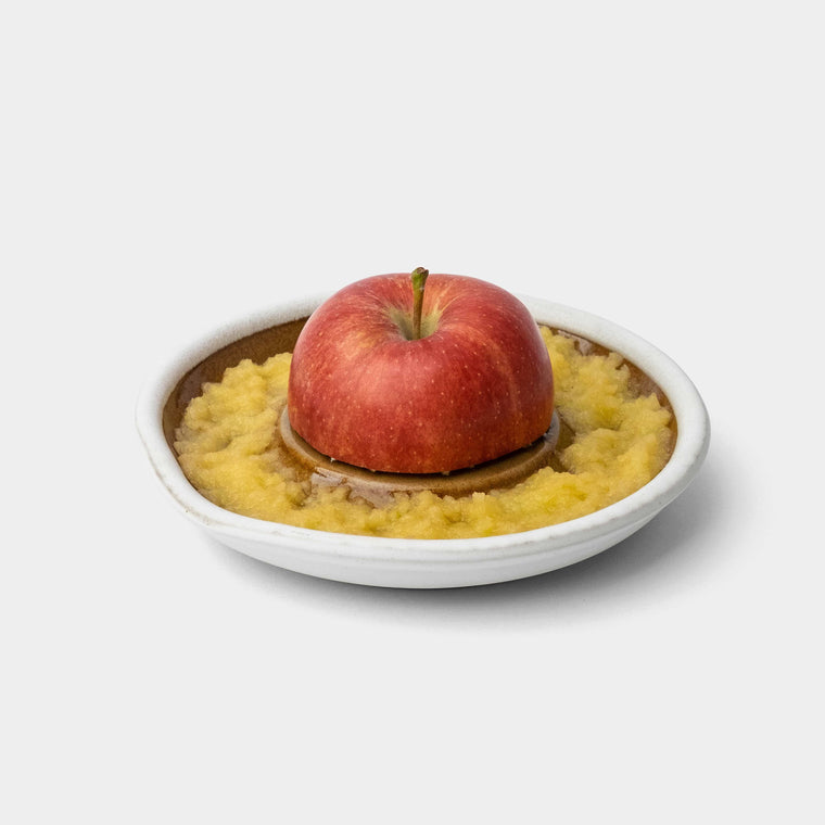 Motoshige Keramikreibe Suri Oroshi weiss Anwendung für Apfel