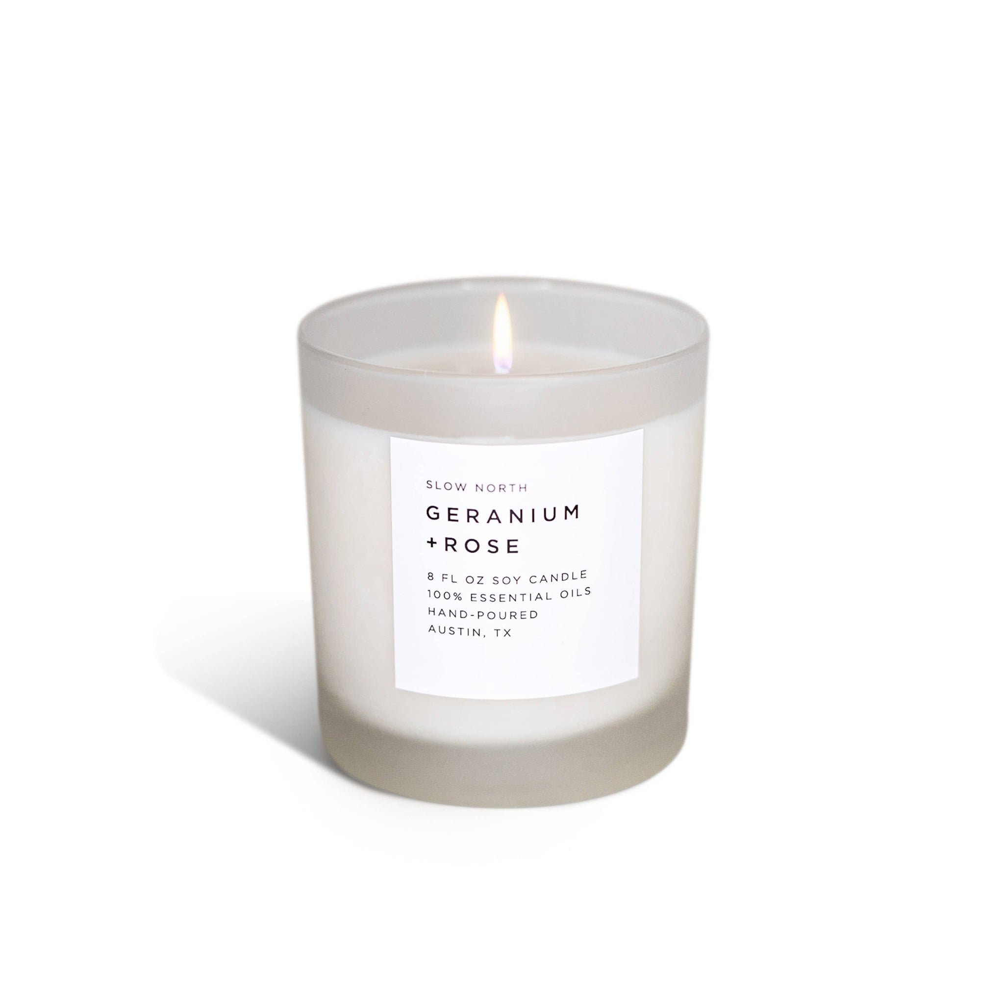 Slow North Sojawachskerze Geranium Rose