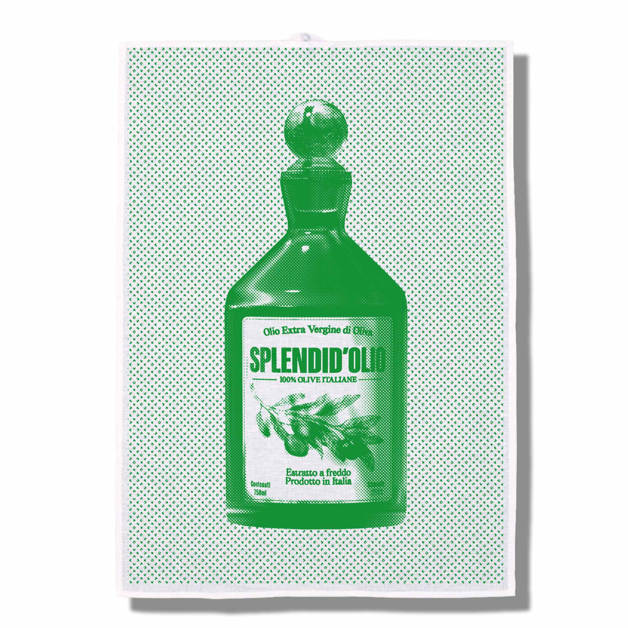 Splendido Geschirrtuch Splendid'olio Splendido in gruen aus halbleinen