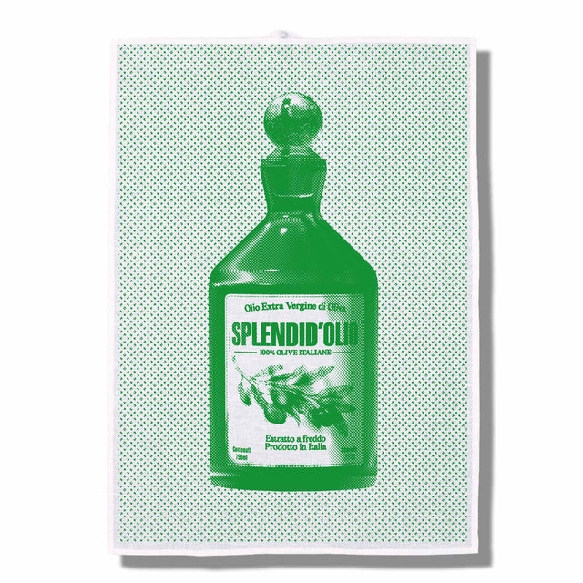 Splendido Geschirrtuch Splendid'olio Splendido in gruen aus halbleinen