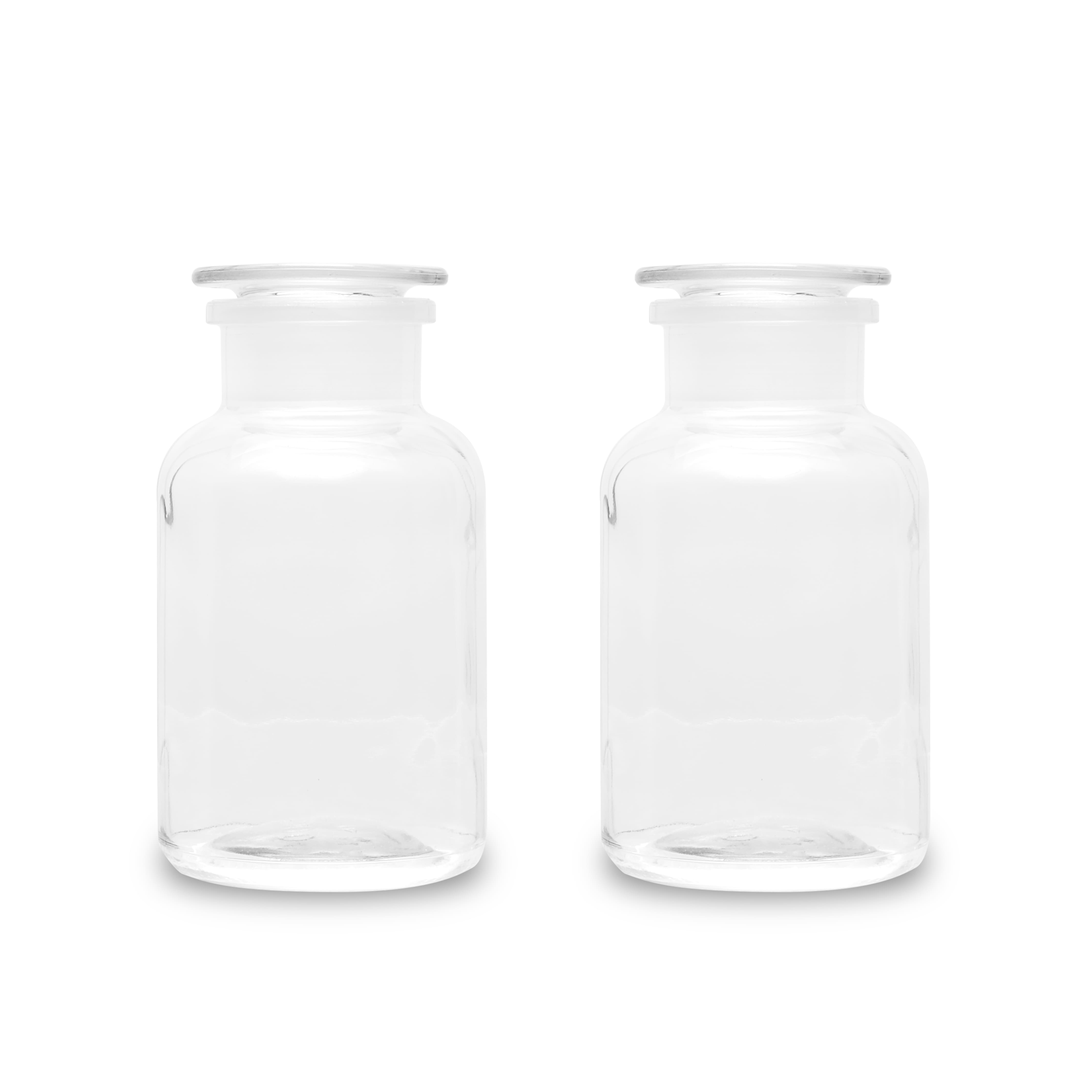 Frontansicht der Apothekerflaschen mit Glasstopfen in der Grösse Gross von Trendglas Jena