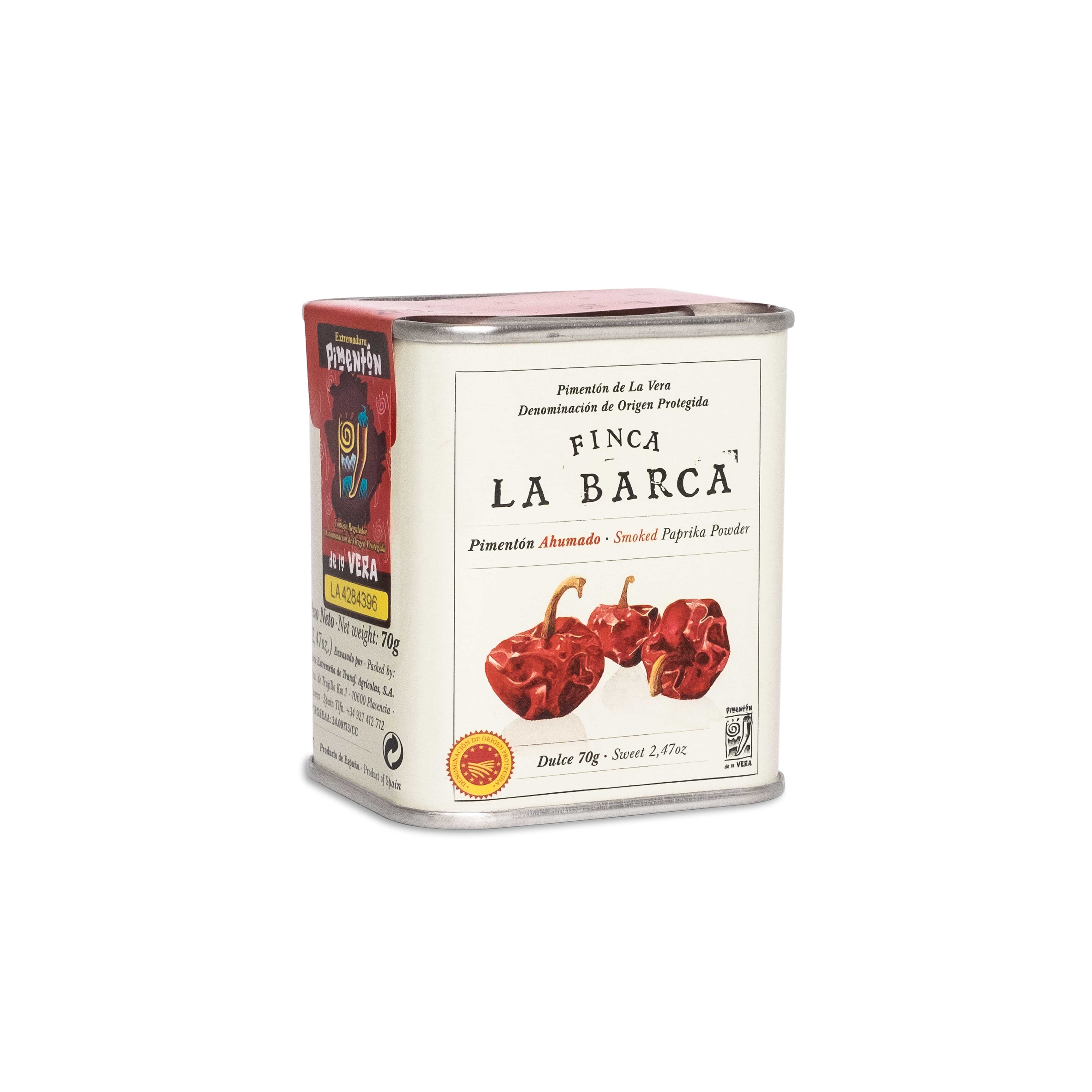 Finca la Barca geräuchertes Paprikapulver edelsüss in Metalldose zu 70g