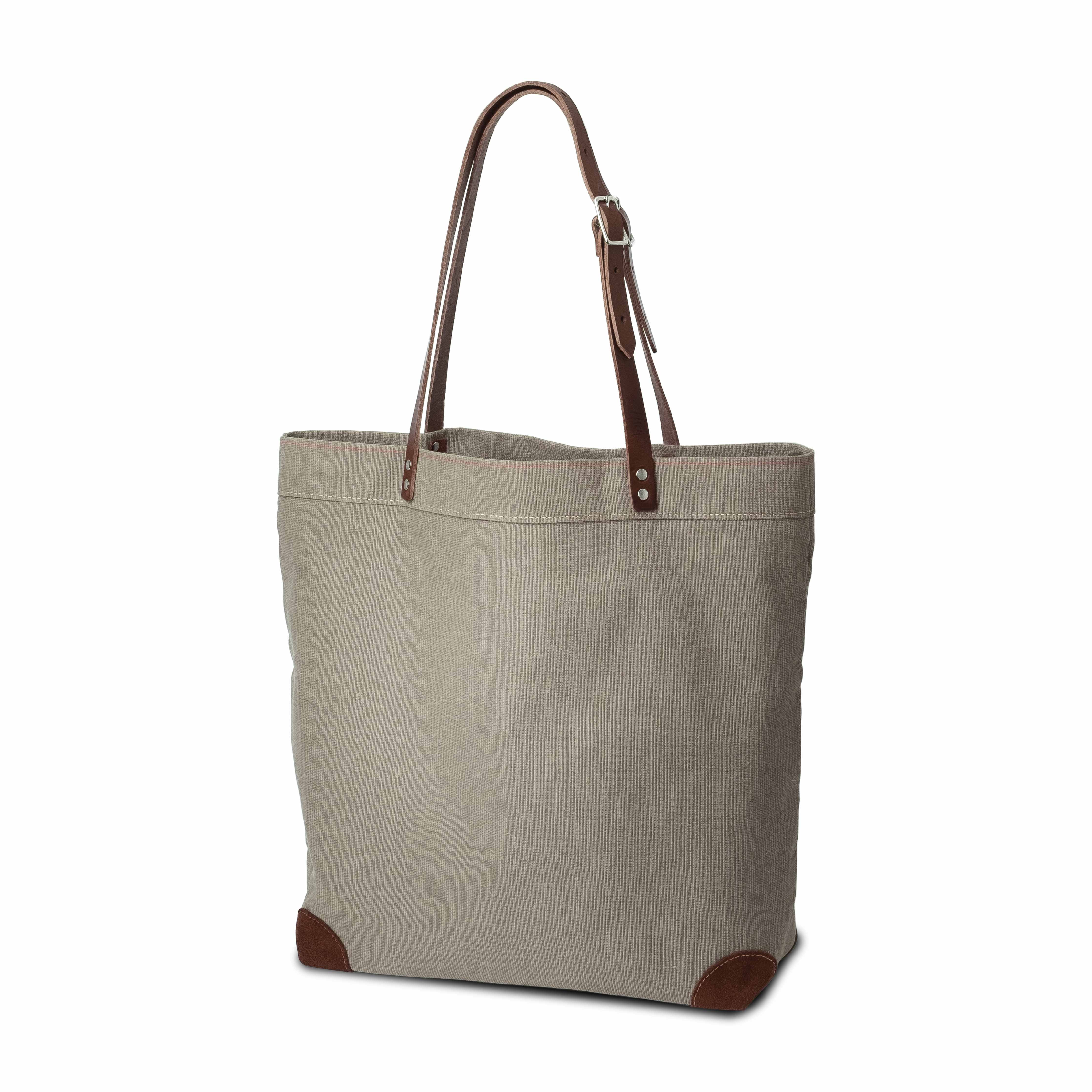 Hack Einkaufstasche aus Segeltuch in Beige mit verstellbaren Lederriemen 