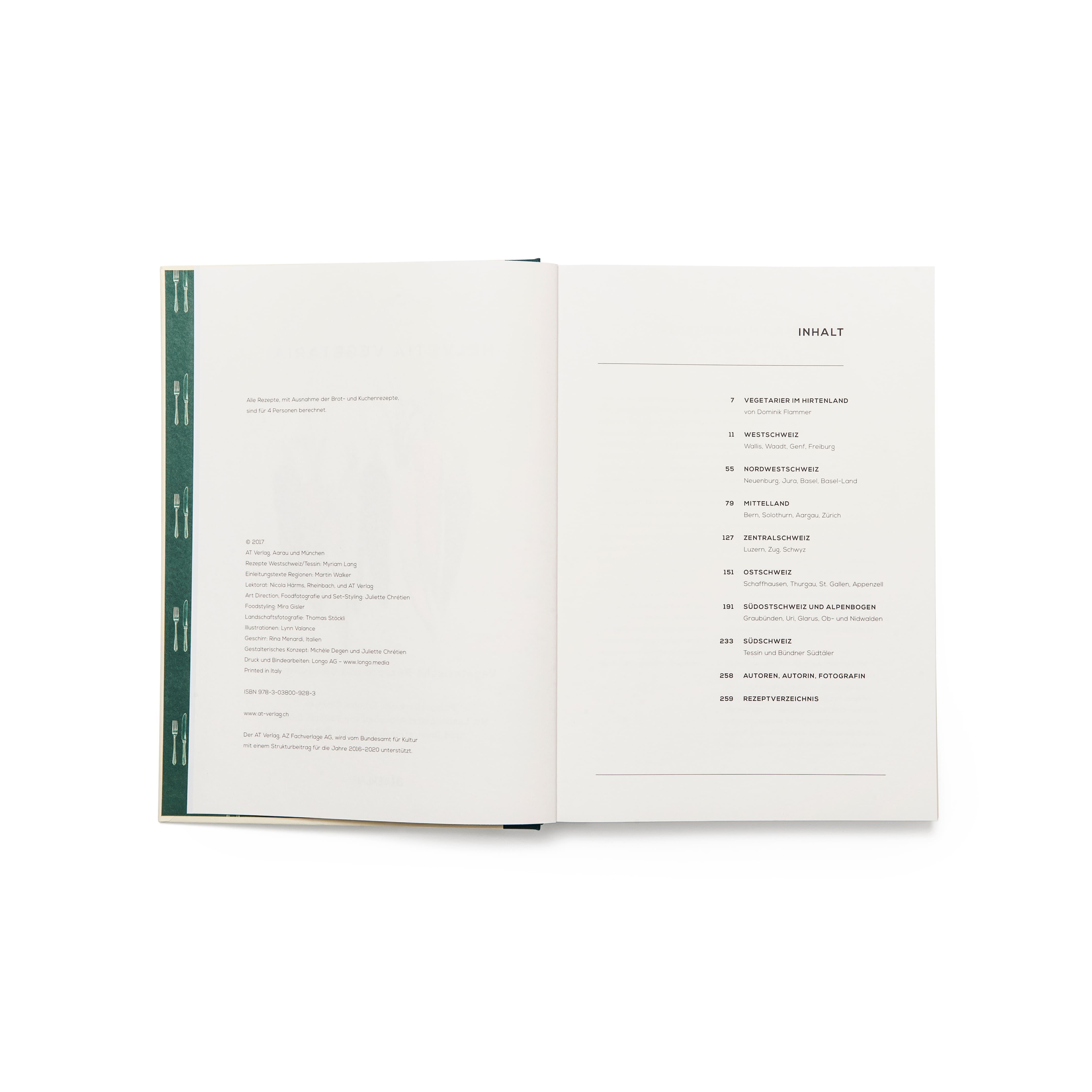 Helvetia Vegetaria Ansicht des Inhaltsverzeichnisses Seite 3 und 4