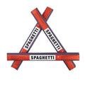 3 Verpackungen der Spaghetti di Poschiavo in einem Dreieck angeordnet 