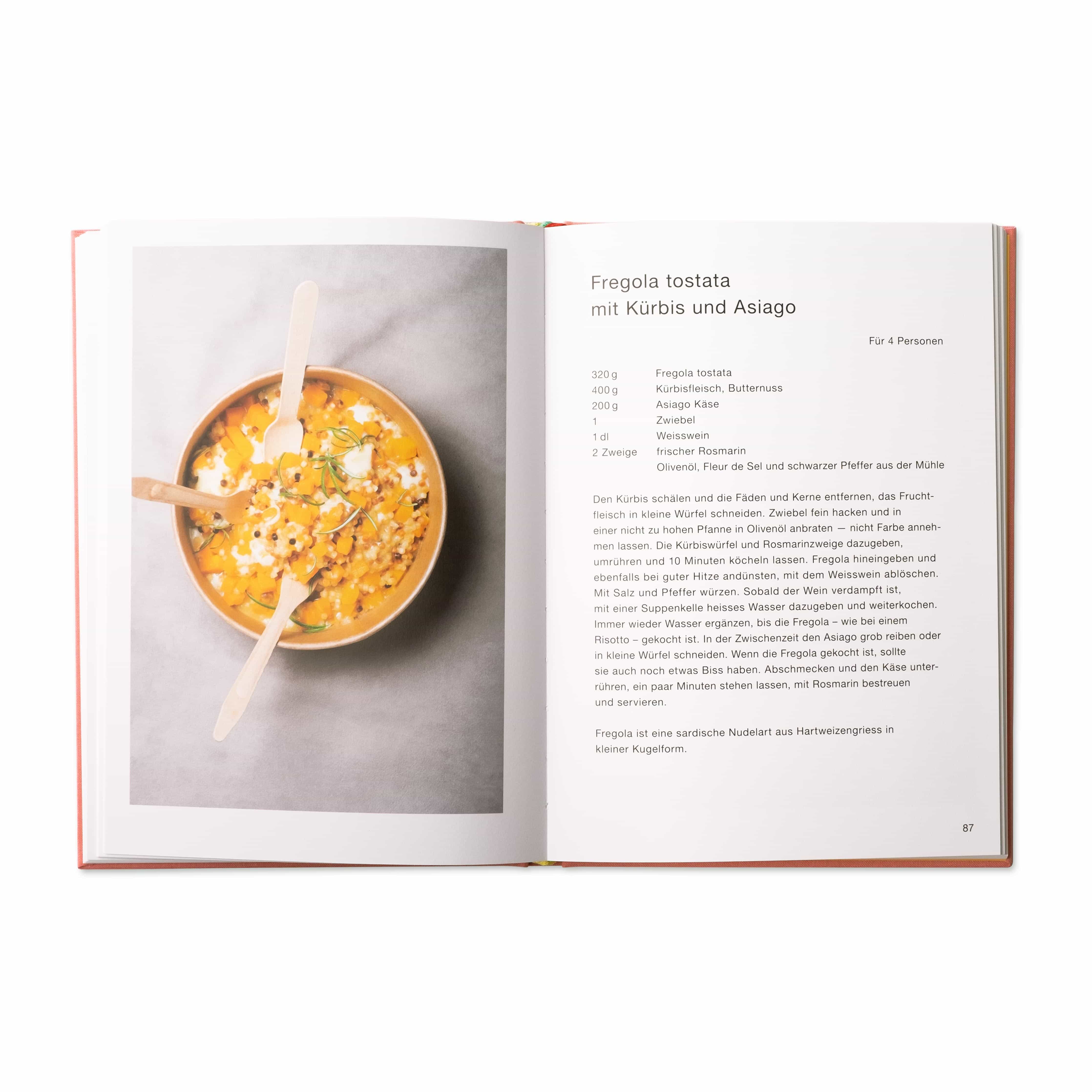 Take Out Rezept Fregola tostata mit Kuerbis und Asiago