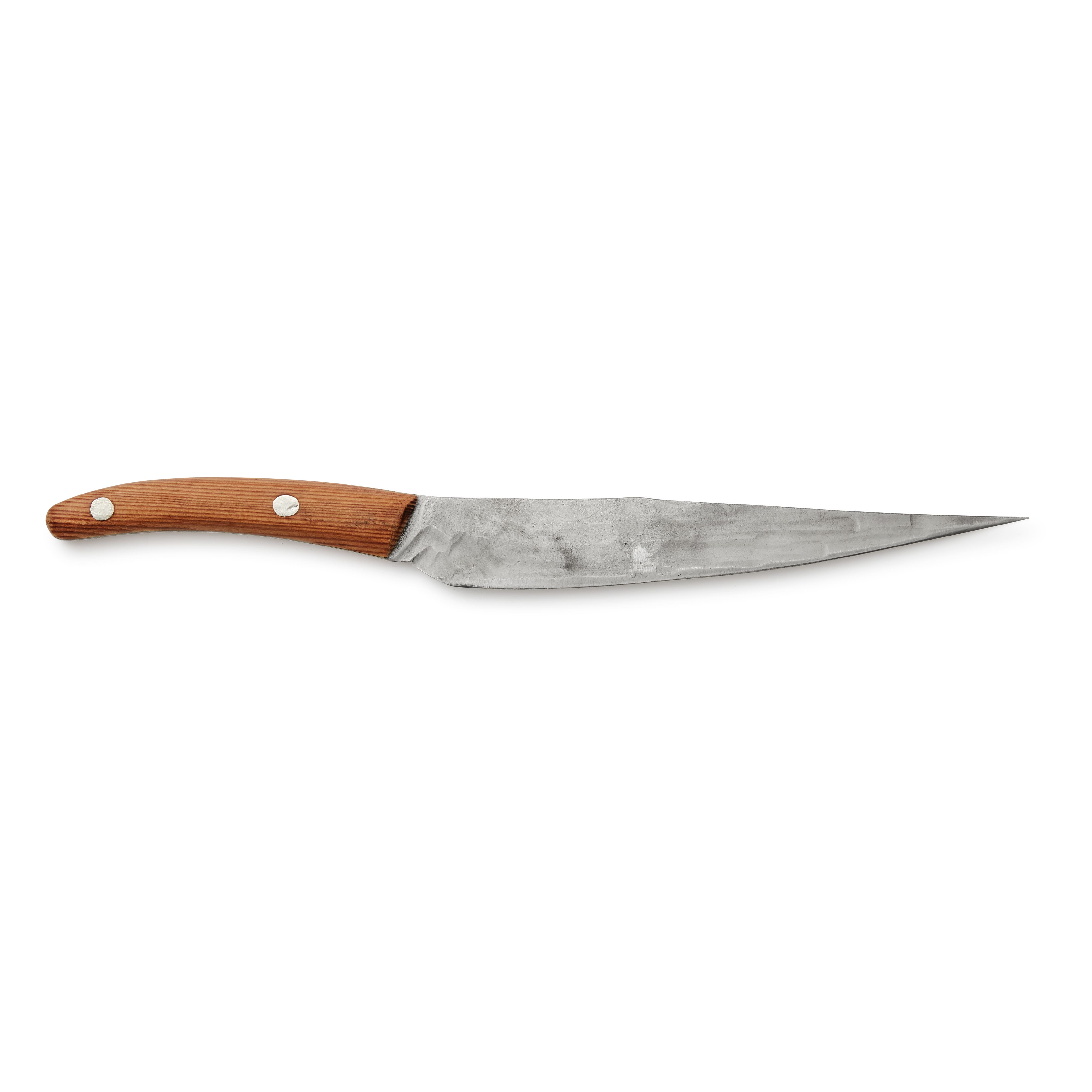 Ansicht des handgeschmiedeten Fleischmessers von Thomas Lampert von der rechten Klingenseite