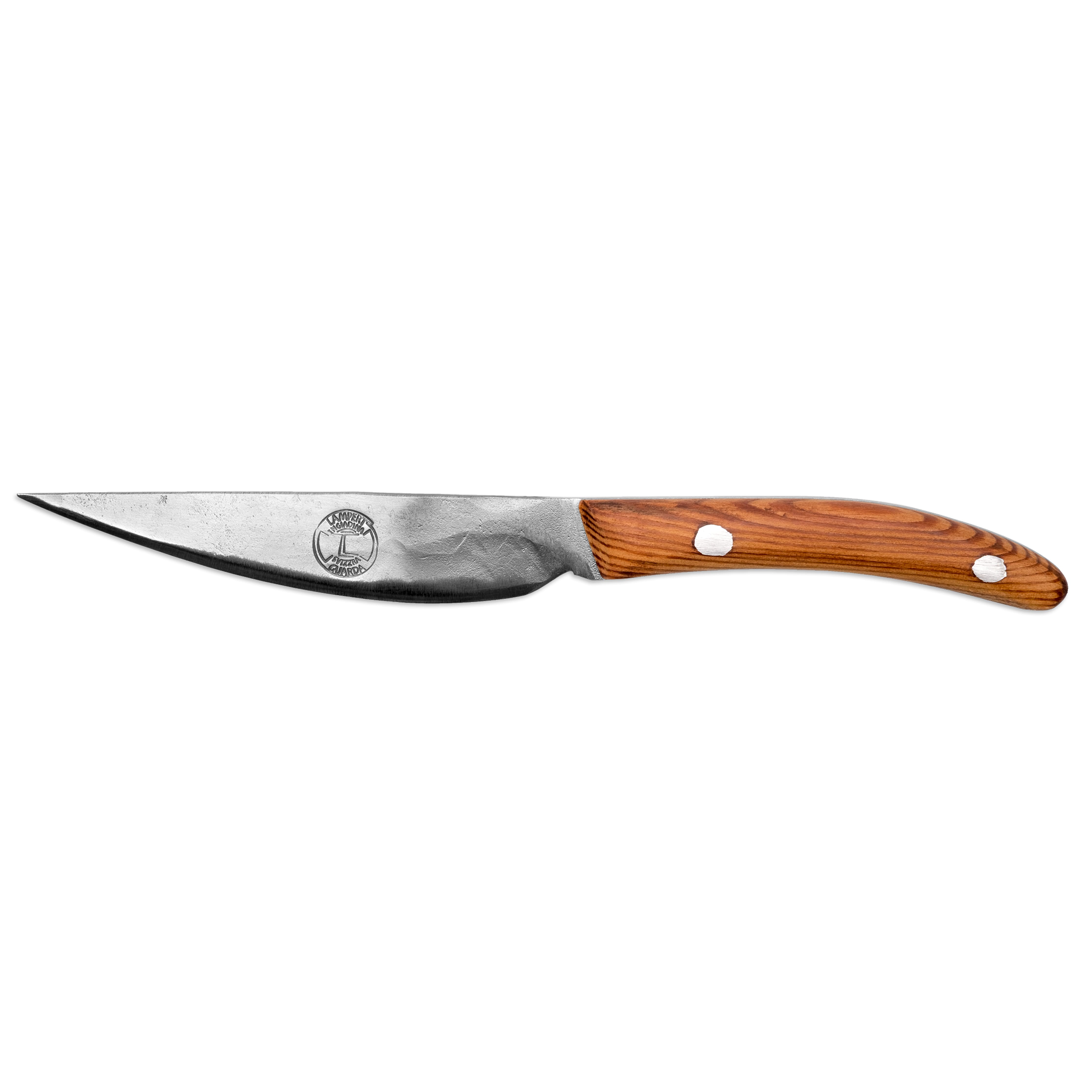 Ansicht der linken Seite des grossen Rüstmessers von Thomas Lampert mit Holzgriff