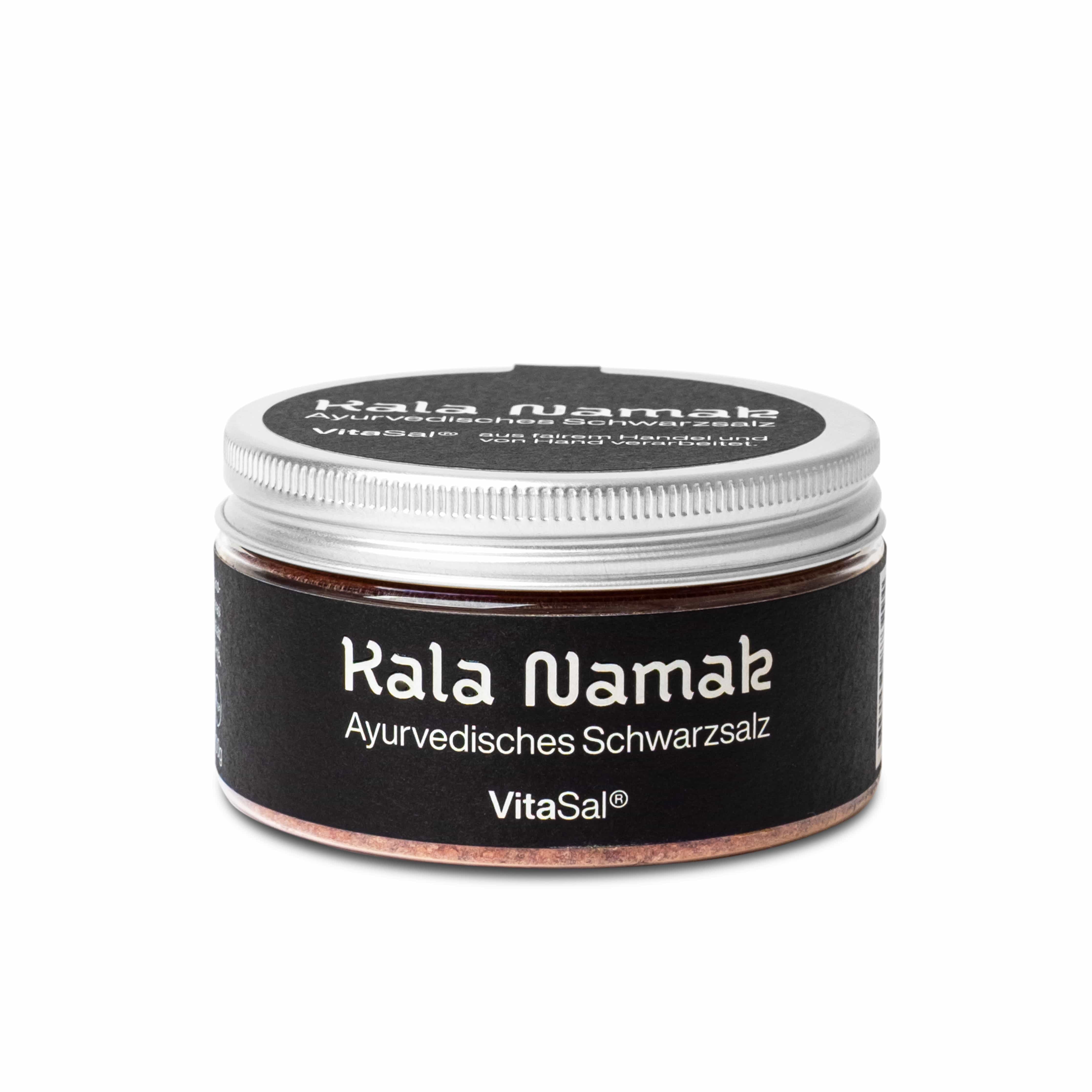 Kala Namak von Vitasal zu 400 gr. in einer runden Dose mit Schraubverschluss