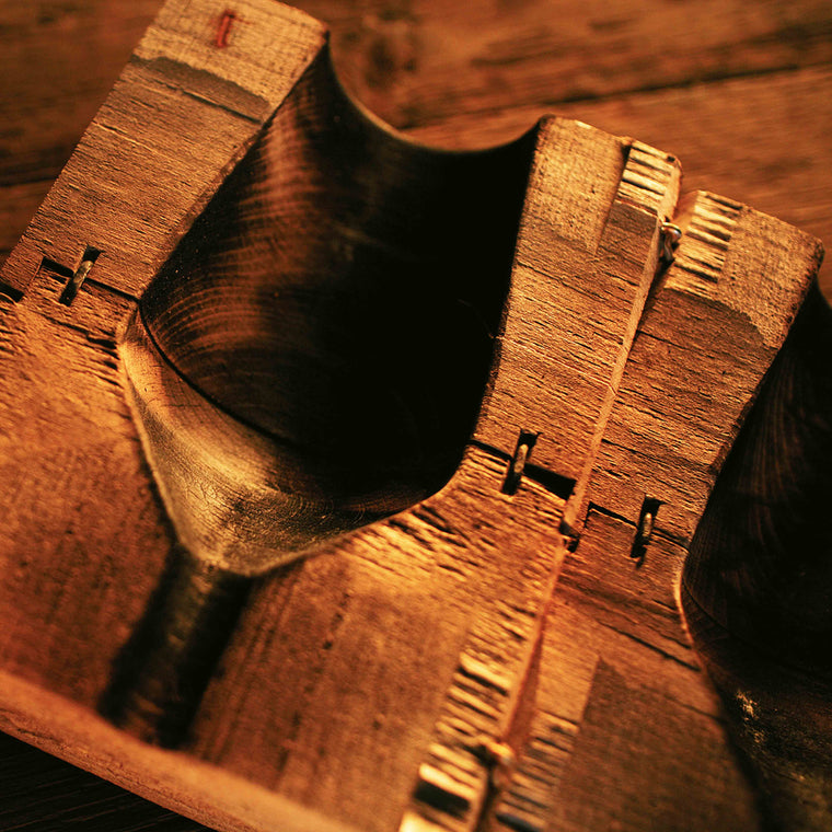 Birnenholzform zur Herstellung des Zalto Champagnerglases